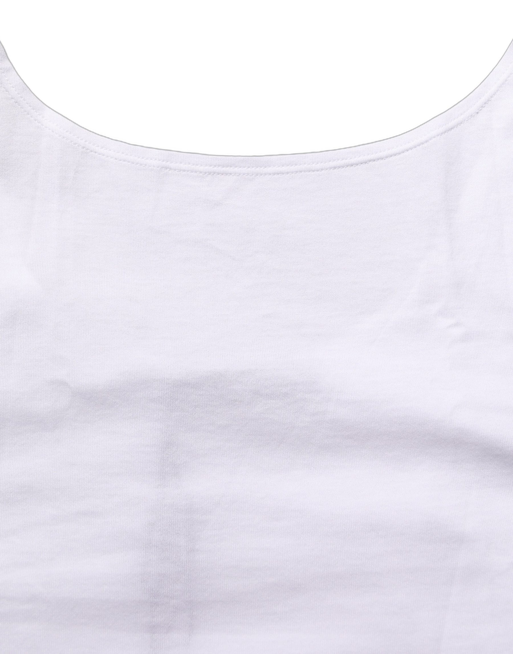 Dolce & Gabbana White Cotton Sleeveless Cropped Tank Top | Regal Royce