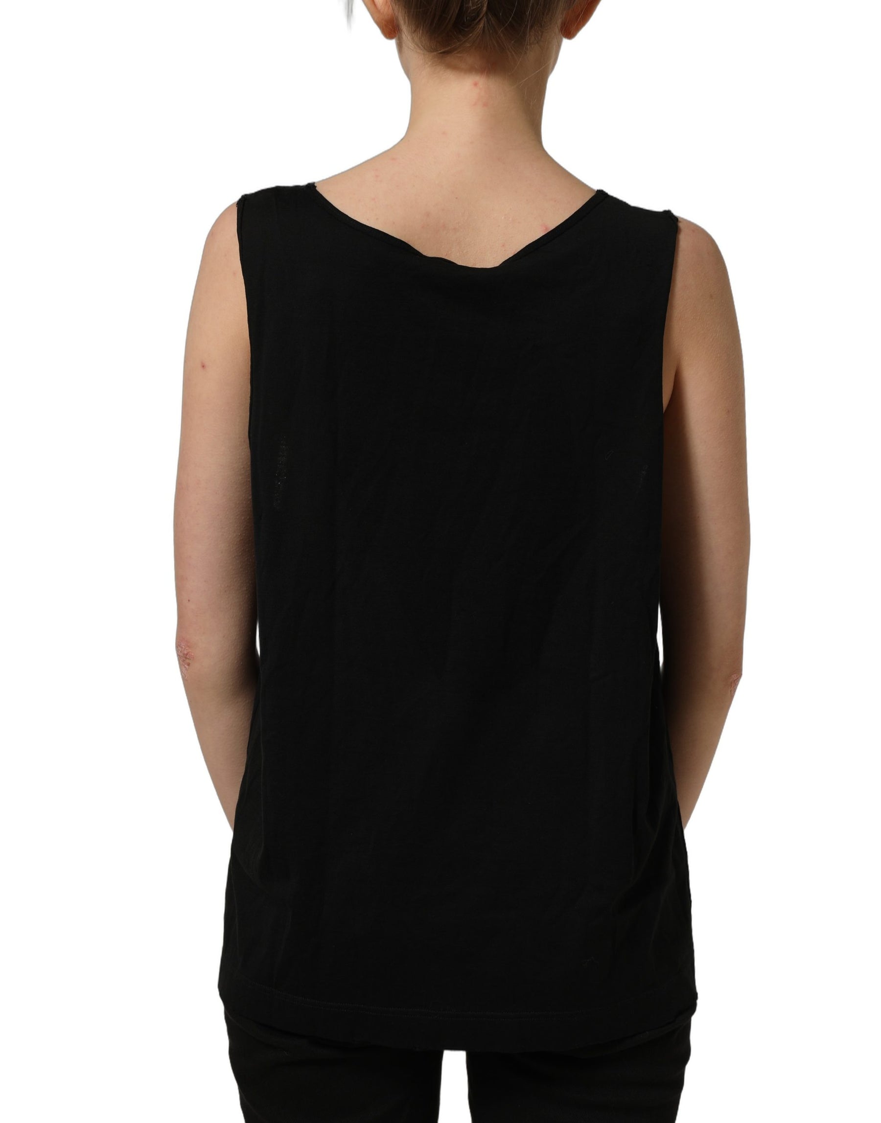 Dolce & Gabbana Black Gold DG Logo Cotton Sleeveless Tank Top | Regal Royce
