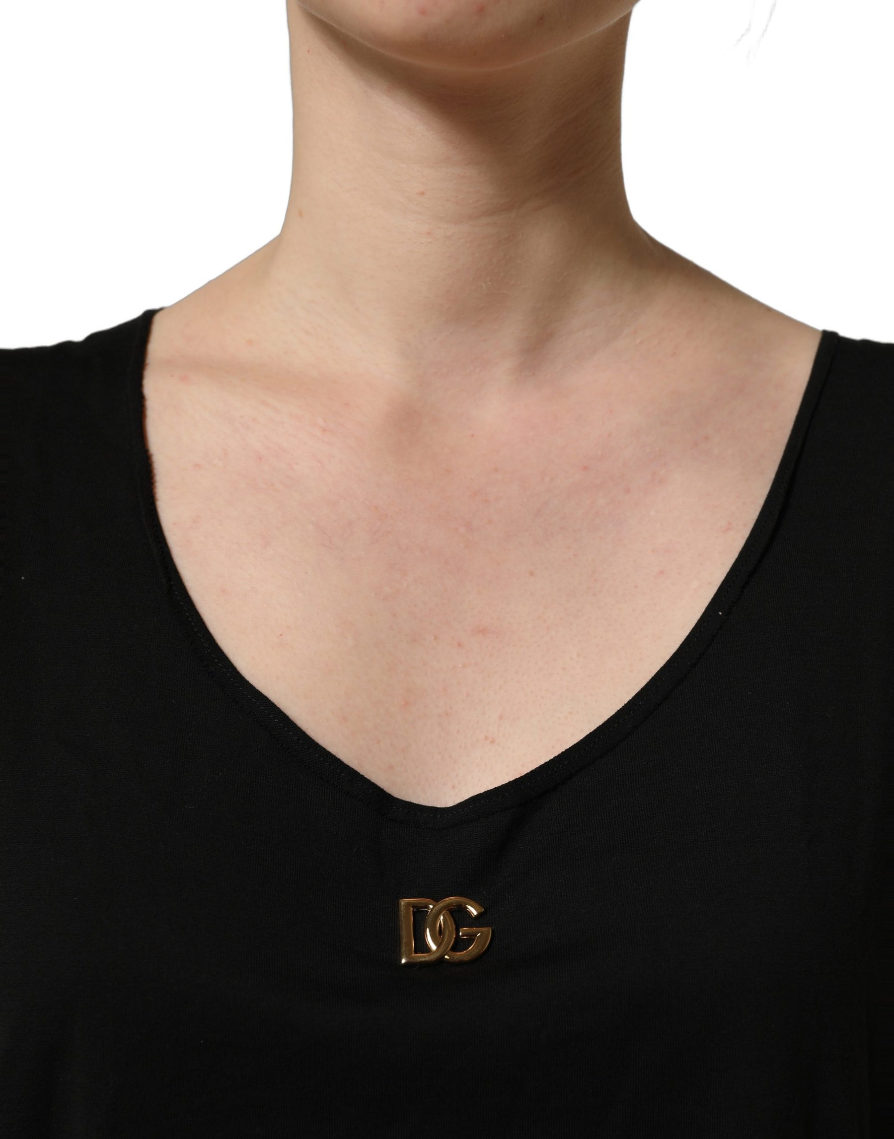 Dolce & Gabbana Black Gold DG Logo Cotton Sleeveless Tank Top | Regal Royce