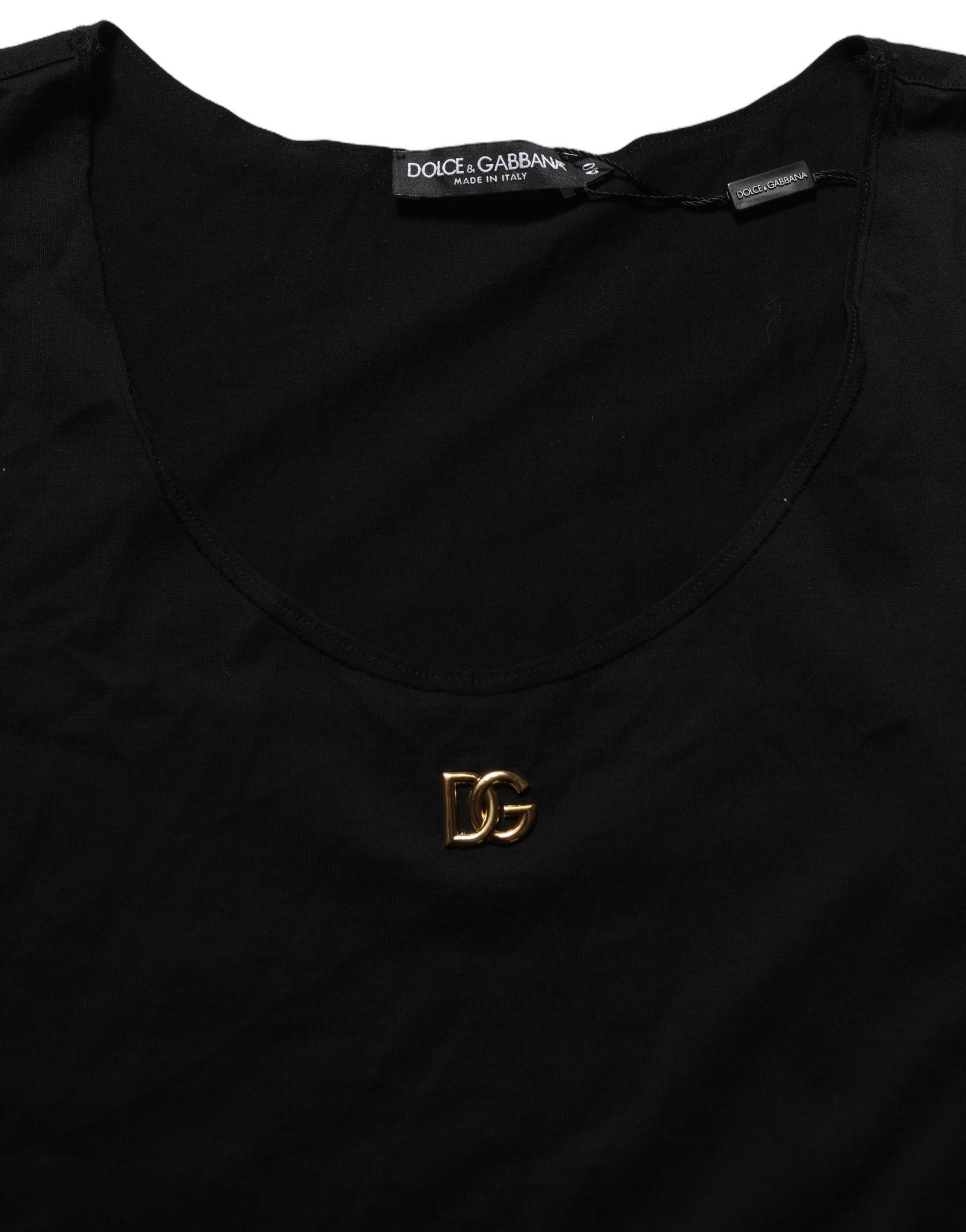 Dolce & Gabbana Black Gold DG Logo Cotton Sleeveless Tank Top | Regal Royce