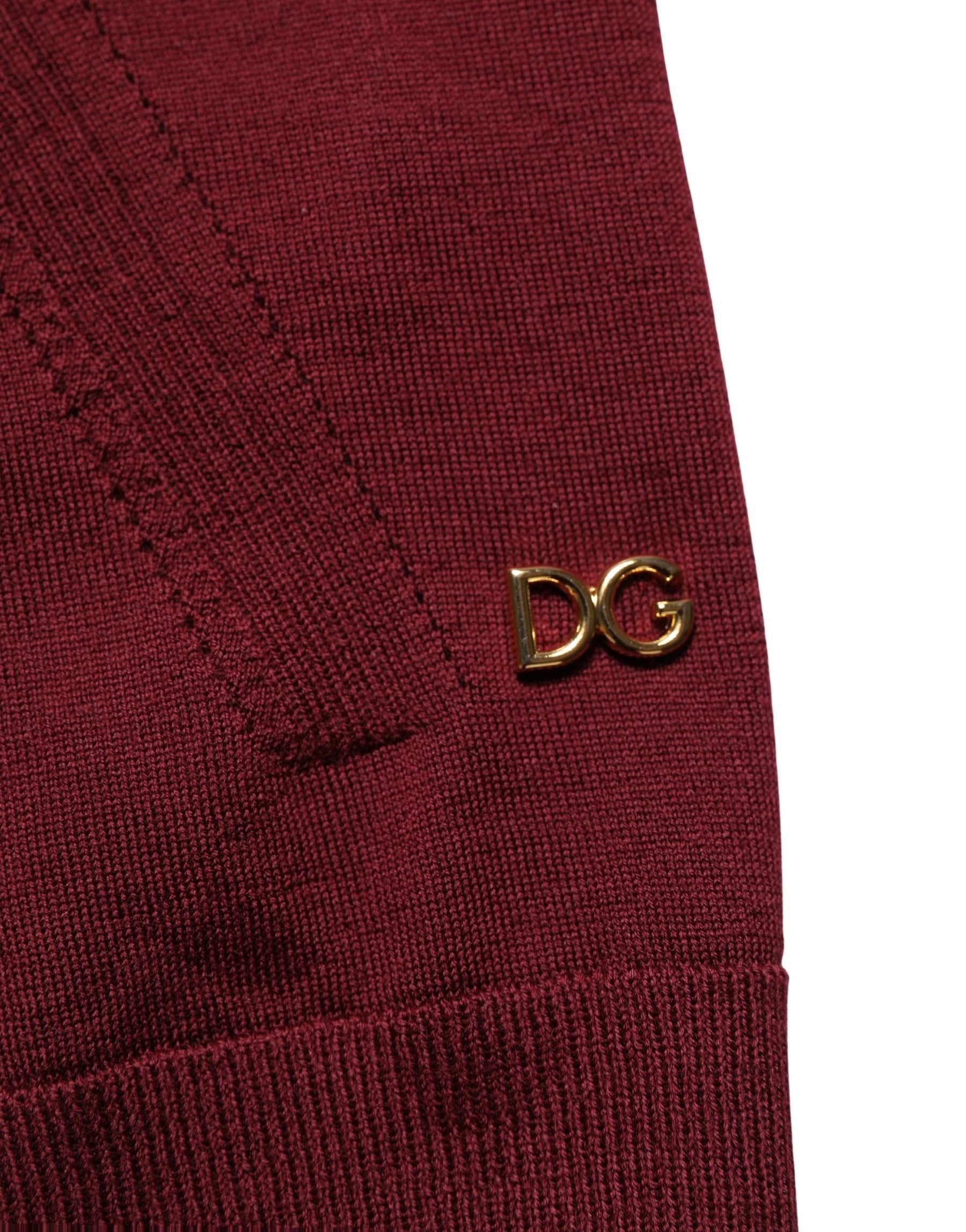 Dolce & Gabbana Maroon Wool Knitted CrewNeck Pullover Sweater | Regal Royce