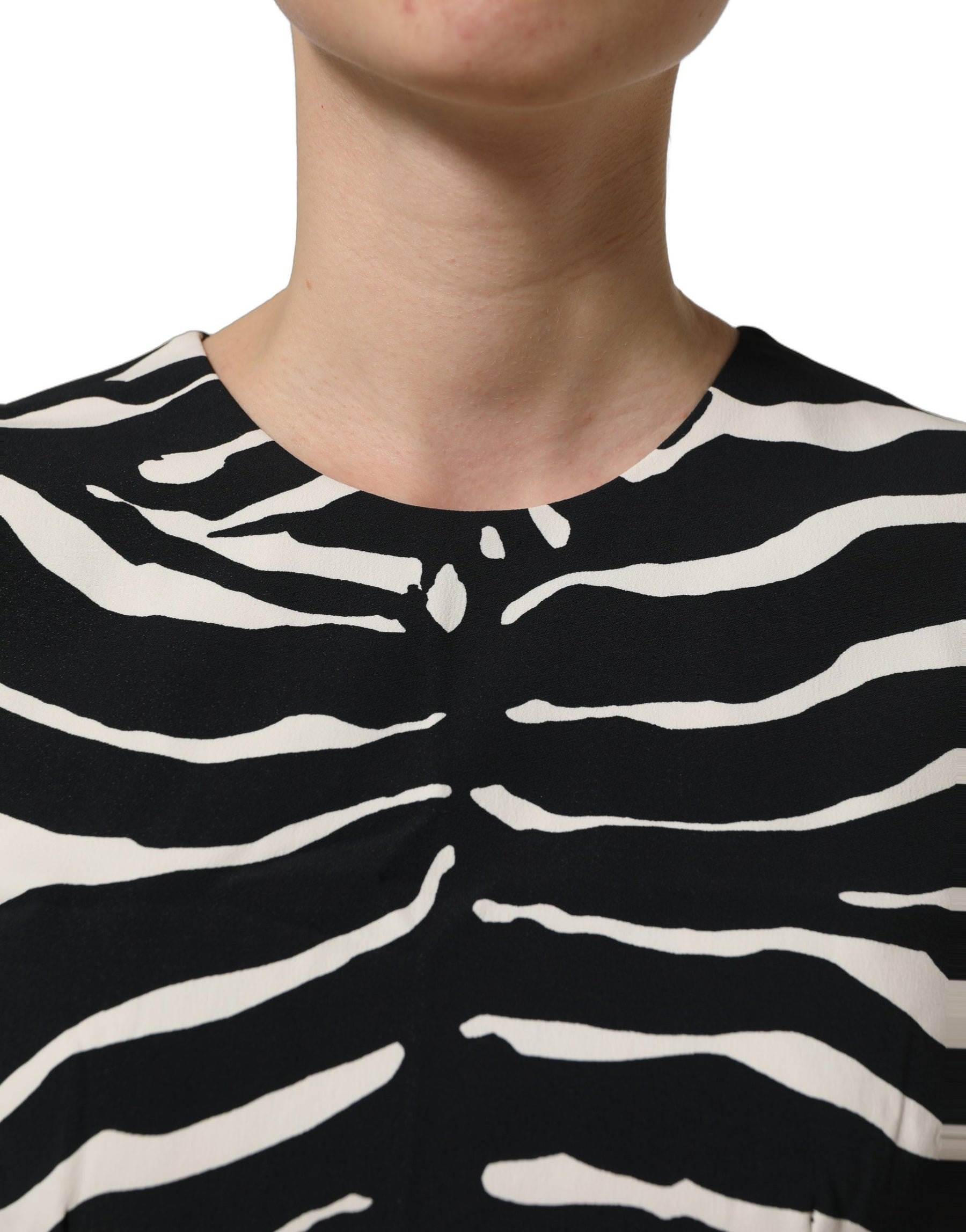 Dolce & Gabbana Black White Zebra Sleeveless Cropped Tank Top | Regal Royce