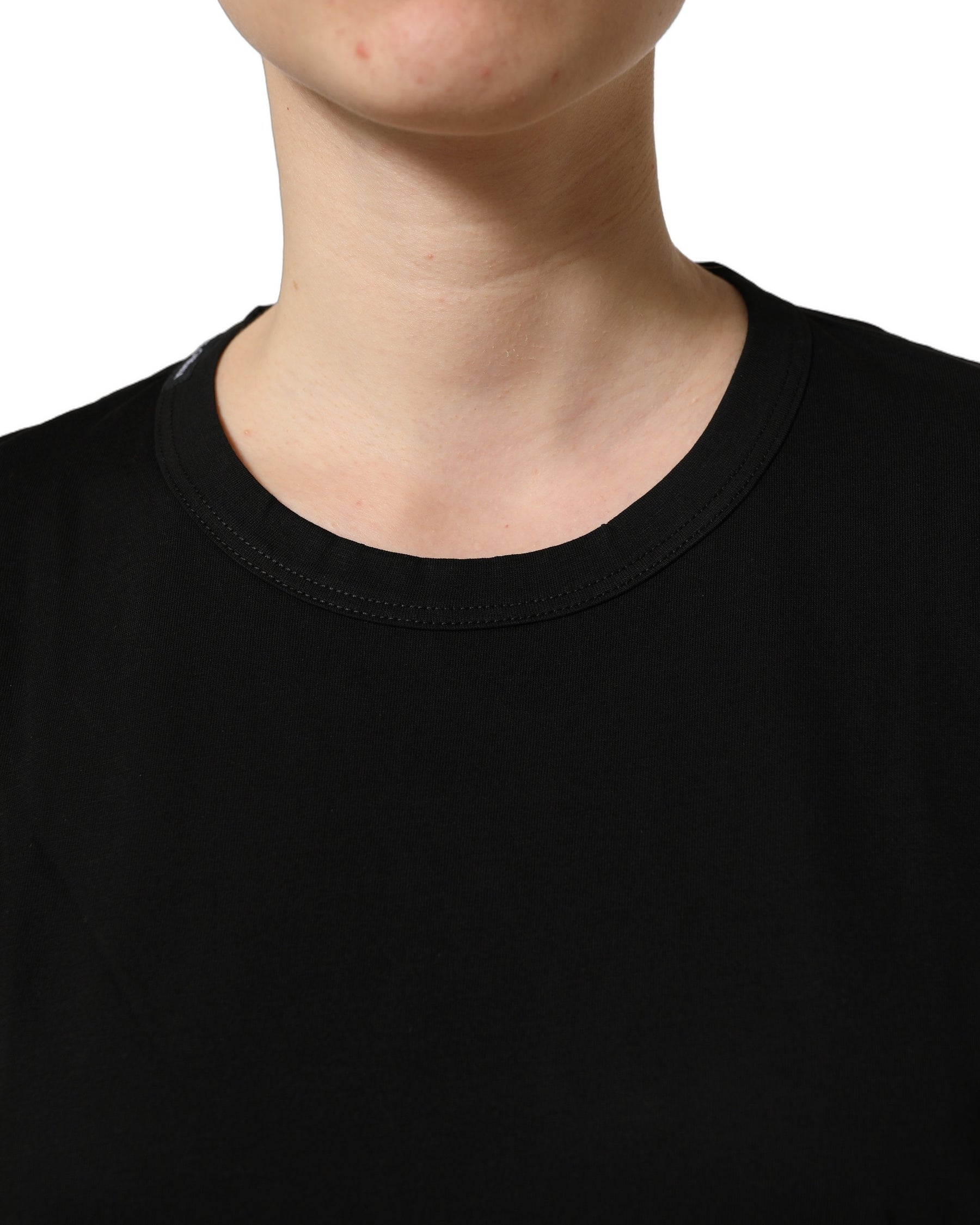 Dolce & Gabbana Black Cotton Crew Neck Short Sleeves T-shirt | Regal Royce
