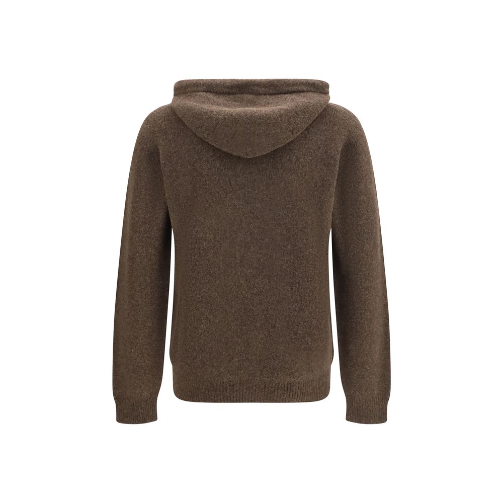 Roberto Collina Brown Wool Oves Aries Hoodie | Regal Royce