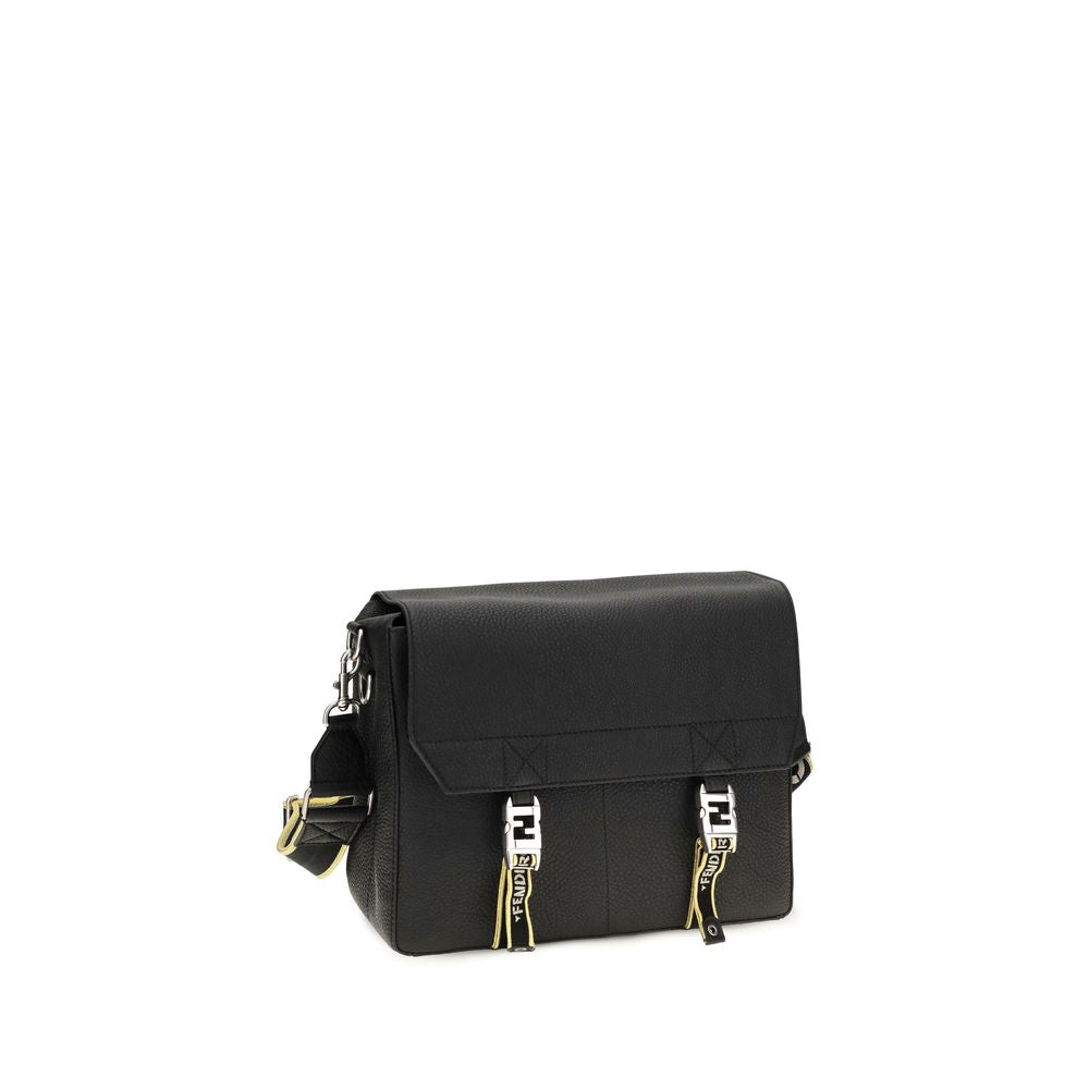 Fendi Black Calf Leather Bos Taurus Shoulder Bag | Regal Royce