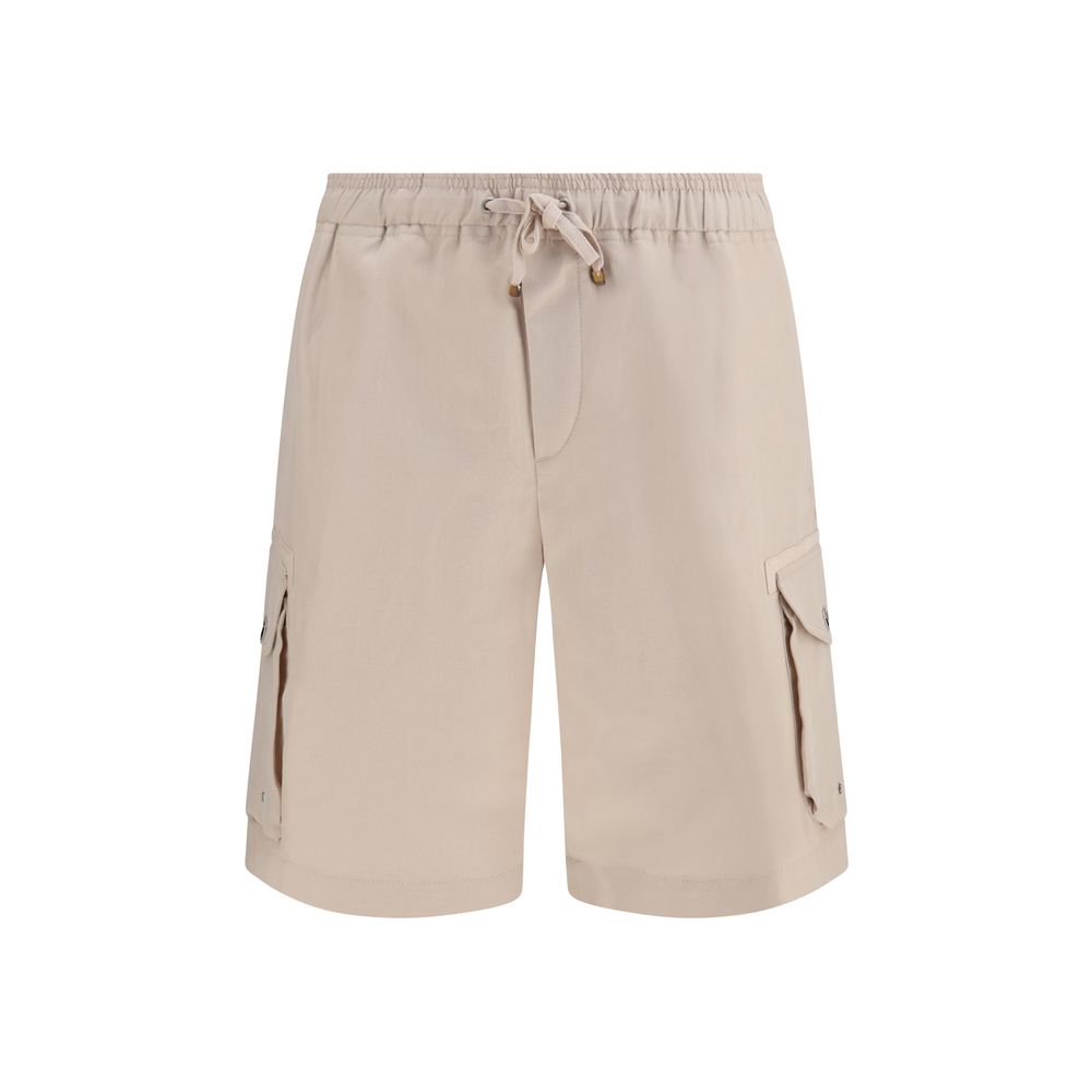 Brunello Cucinelli Beige Linen Bermuda Shorts | Regal Royce