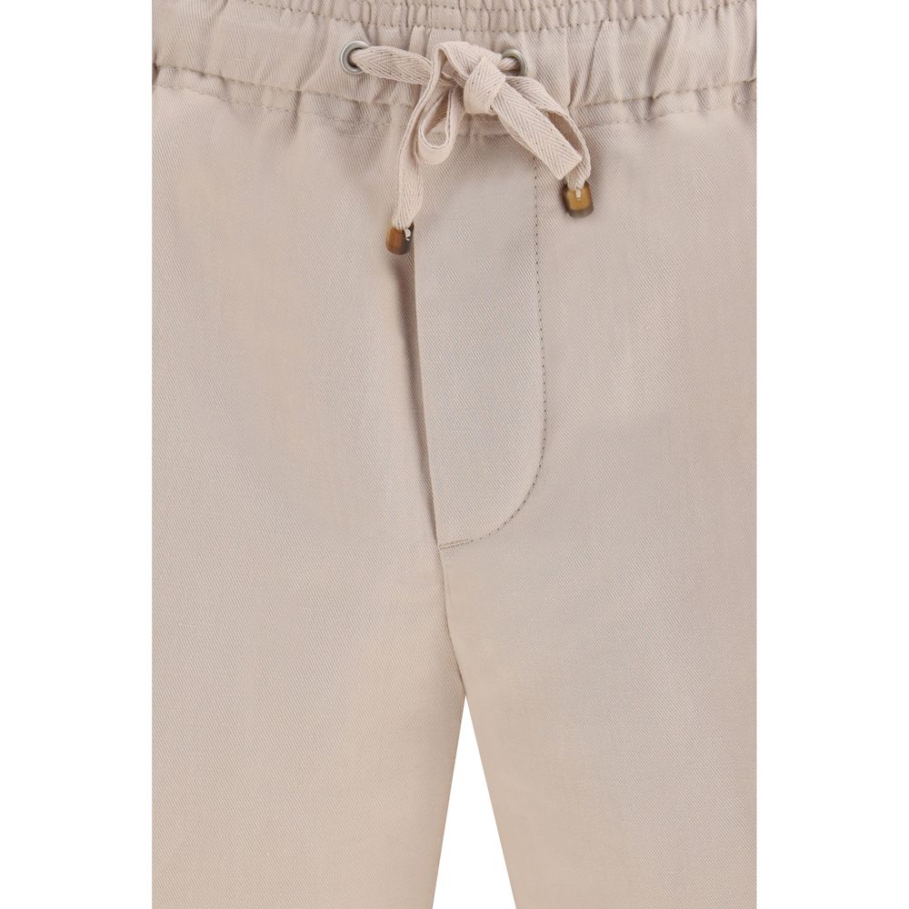 Brunello Cucinelli Beige Linen Bermuda Shorts | Regal Royce