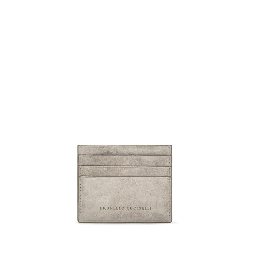 Brunello Cucinelli Gray Calf Leather Bos Taurus Wallet | Regal Royce