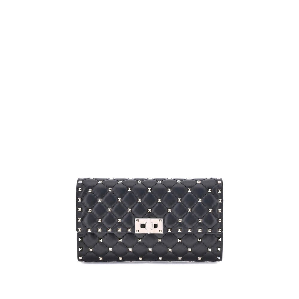 Valentino Garavani Black Calf Leather Bos Taurus Shoulder Bag | Regal Royce