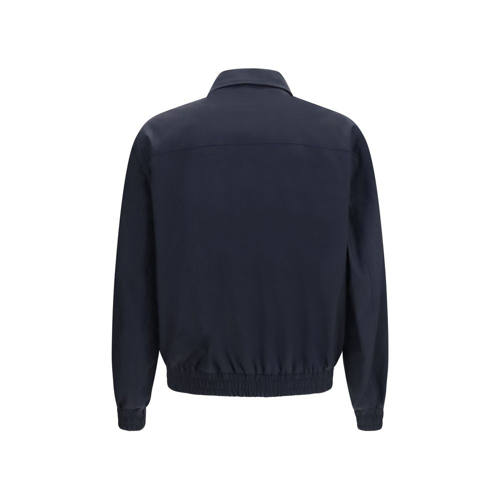 Brunello Cucinelli Blue Silk Biker Jacket | Regal Royce
