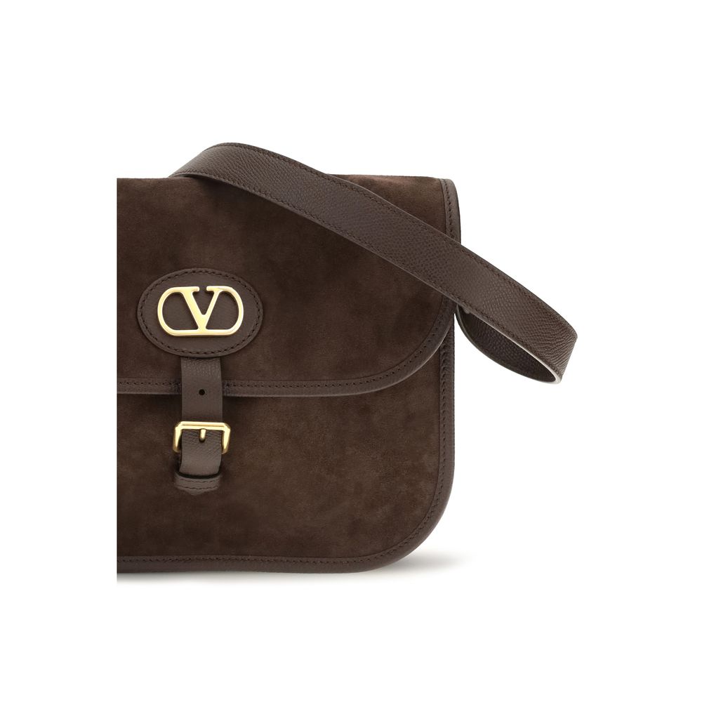 Valentino Garavani Brown Calf Leather Bos Taurus Shoulder Bag | Regal Royce