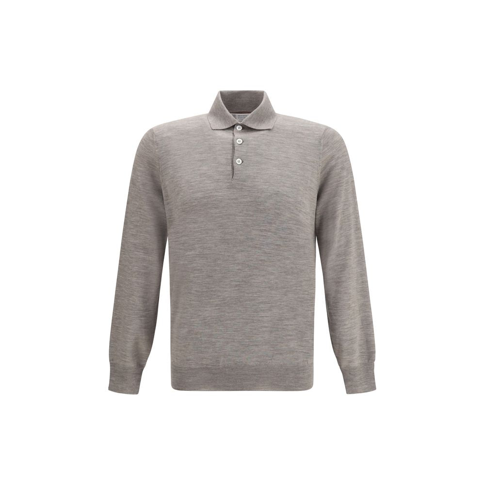 Brunello Cucinelli Gray Cashmere Polo Shirt | Regal Royce