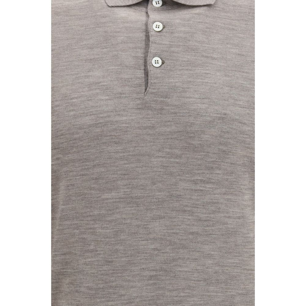 Brunello Cucinelli Gray Cashmere Polo Shirt | Regal Royce
