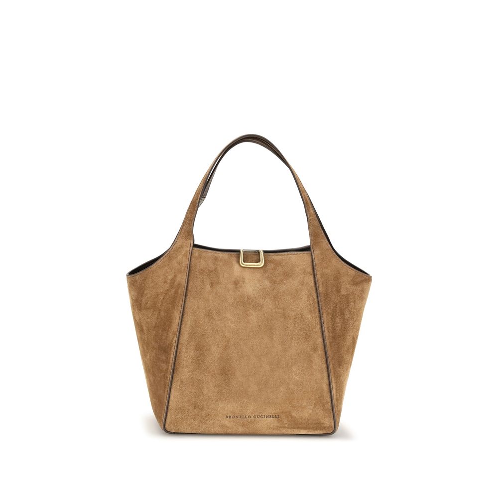 Brunello Cucinelli Beige Calf Leather Bos Taurus Shoulder Bag | Regal Royce
