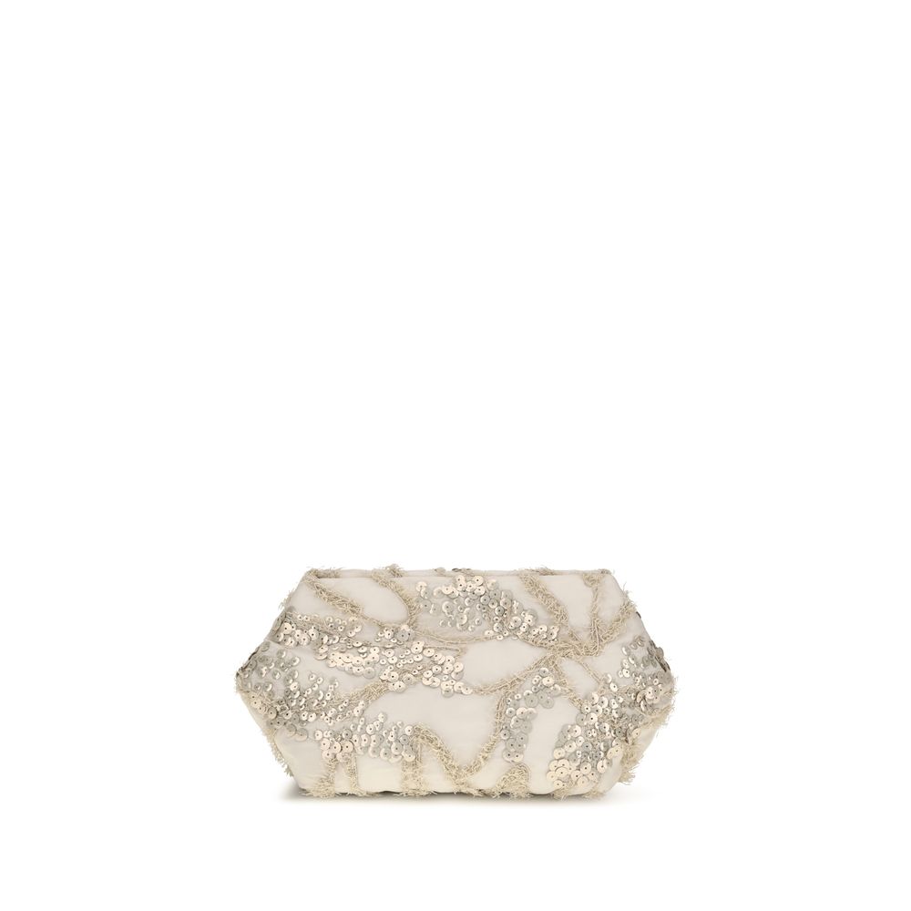 Brunello Cucinelli Beige Silk Shoulder Bag | Regal Royce