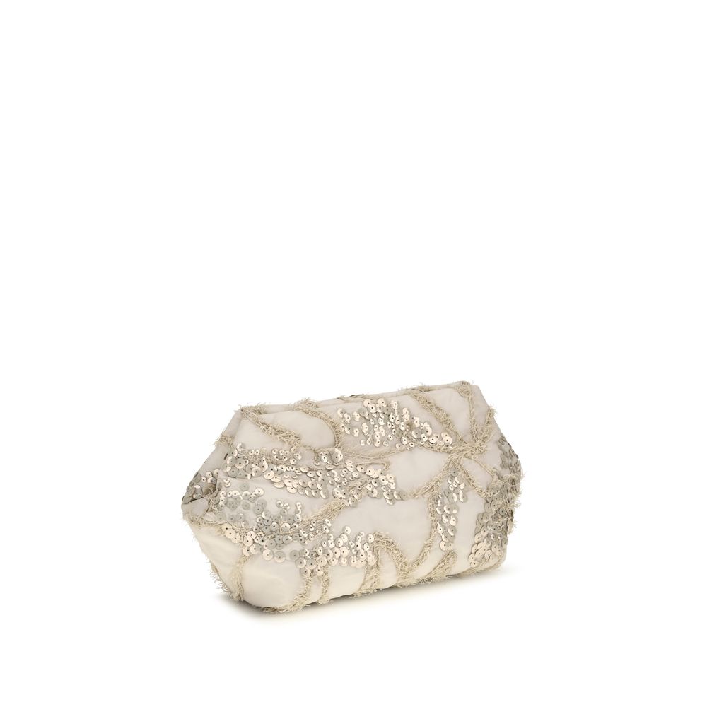 Brunello Cucinelli Beige Silk Shoulder Bag | Regal Royce