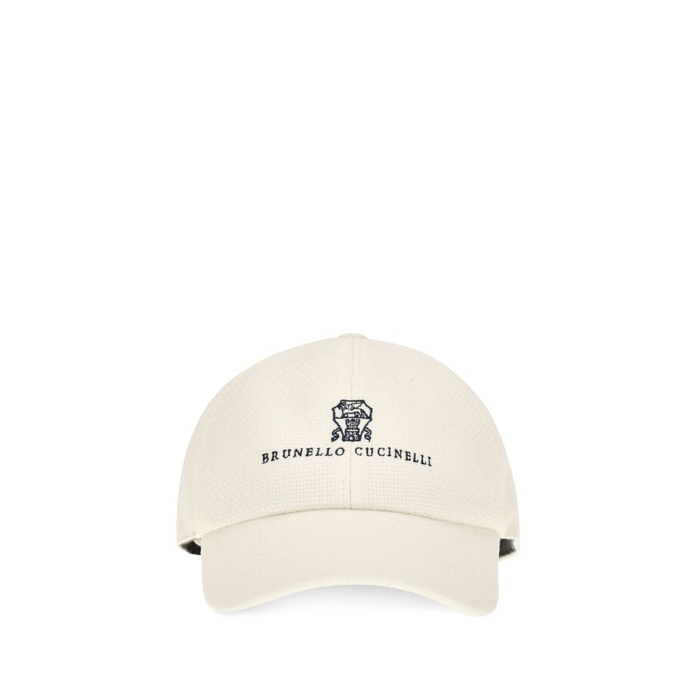 Brunello Cucinelli White Silk Cap (Baseball Hat) | Regal Royce