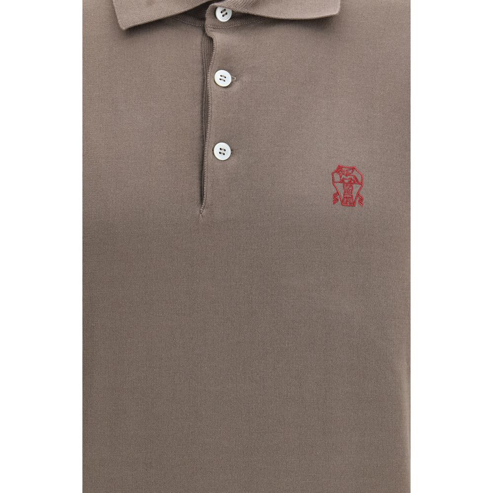Brunello Cucinelli Brown Cotton Polo Shirt | Regal Royce