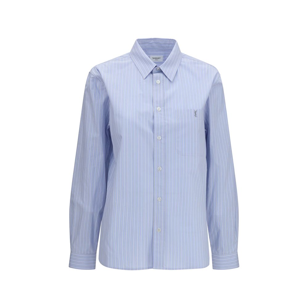 Saint Laurent Blue Cotton Pattern Shirt | Regal Royce