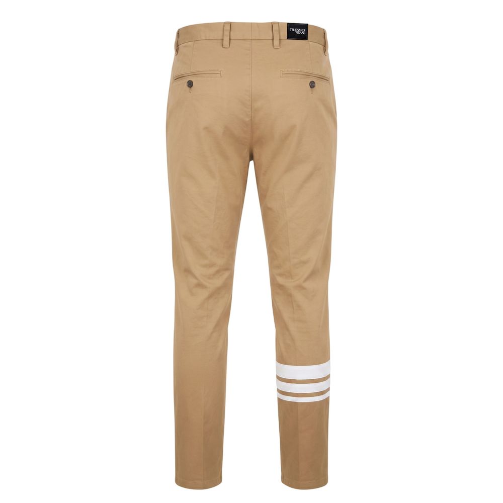 Trussardi Jeans Beige Cotton Men Pants | Regal Royce