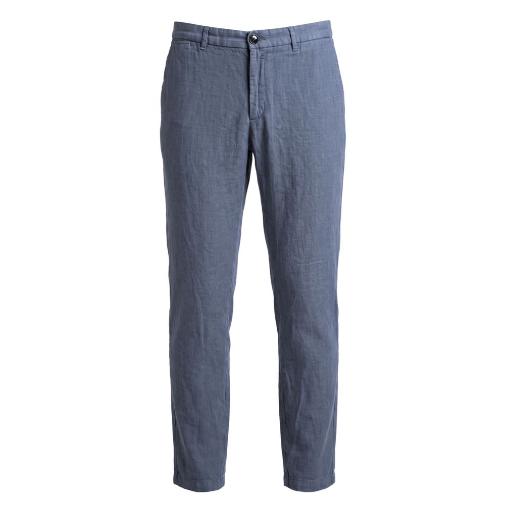 Trussardi Jeans Blue Flax Men Pants | Regal Royce