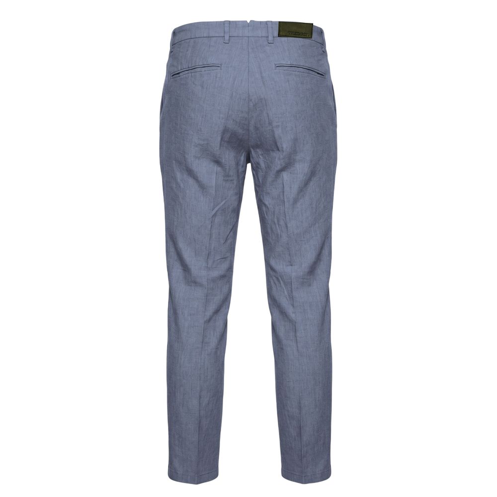 Trussardi Jeans Blue Flax Men Pants | Regal Royce