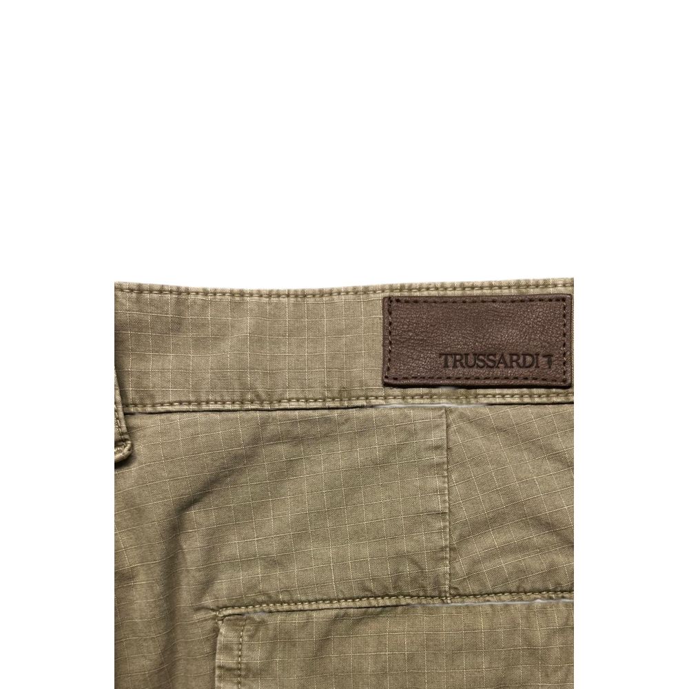Trussardi Jeans Green Cotton Men Pants | Regal Royce
