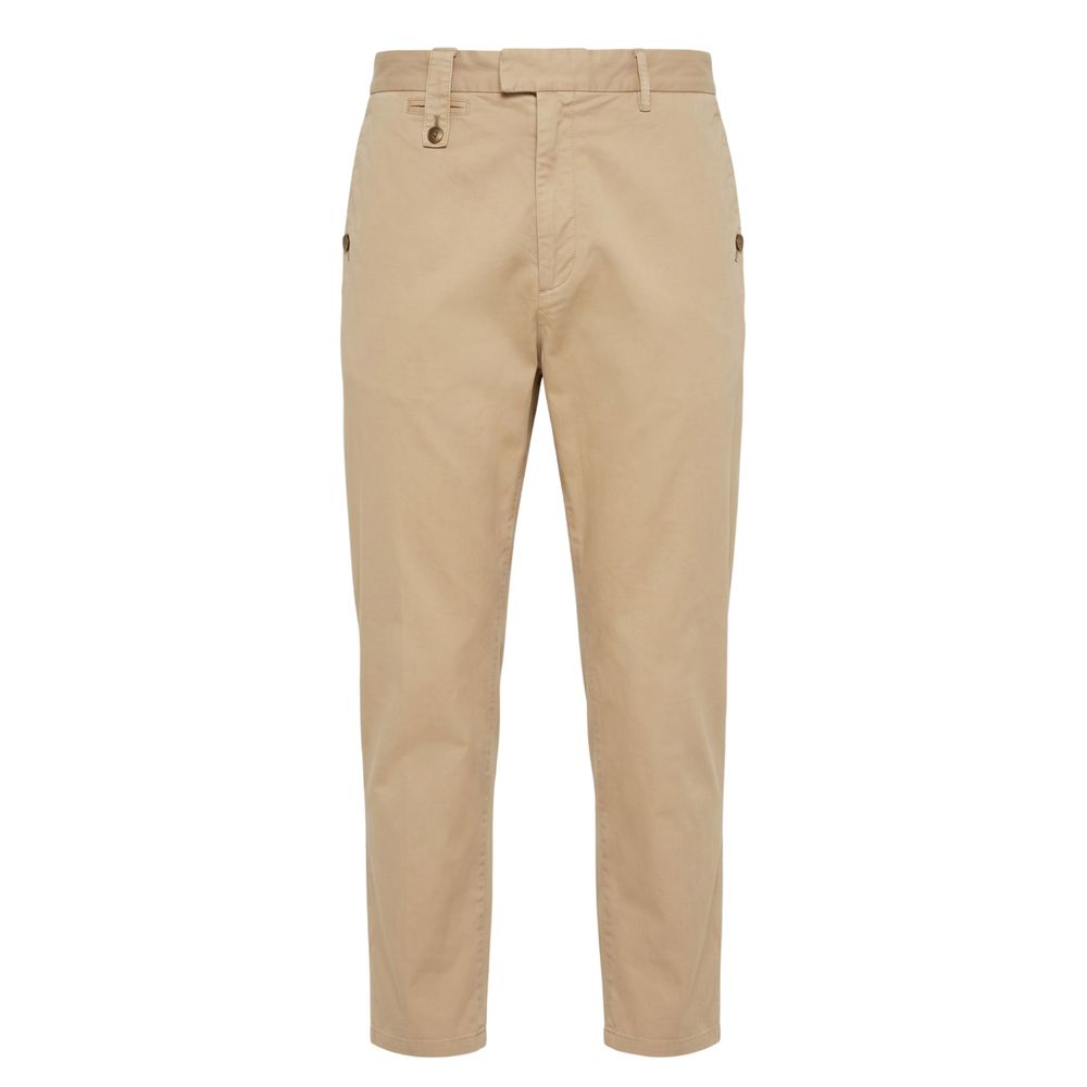 Trussardi Jeans Beige Cotton Men Pants | Regal Royce