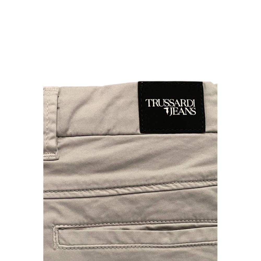 Trussardi Jeans Grey Cotton Men Pants | Regal Royce