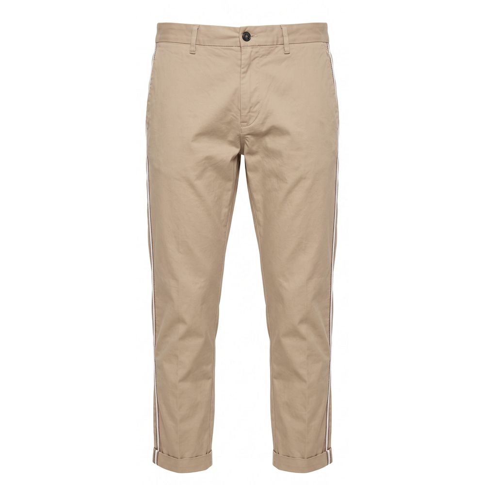 Trussardi Jeans Beige Cotton Men Pants | Regal Royce