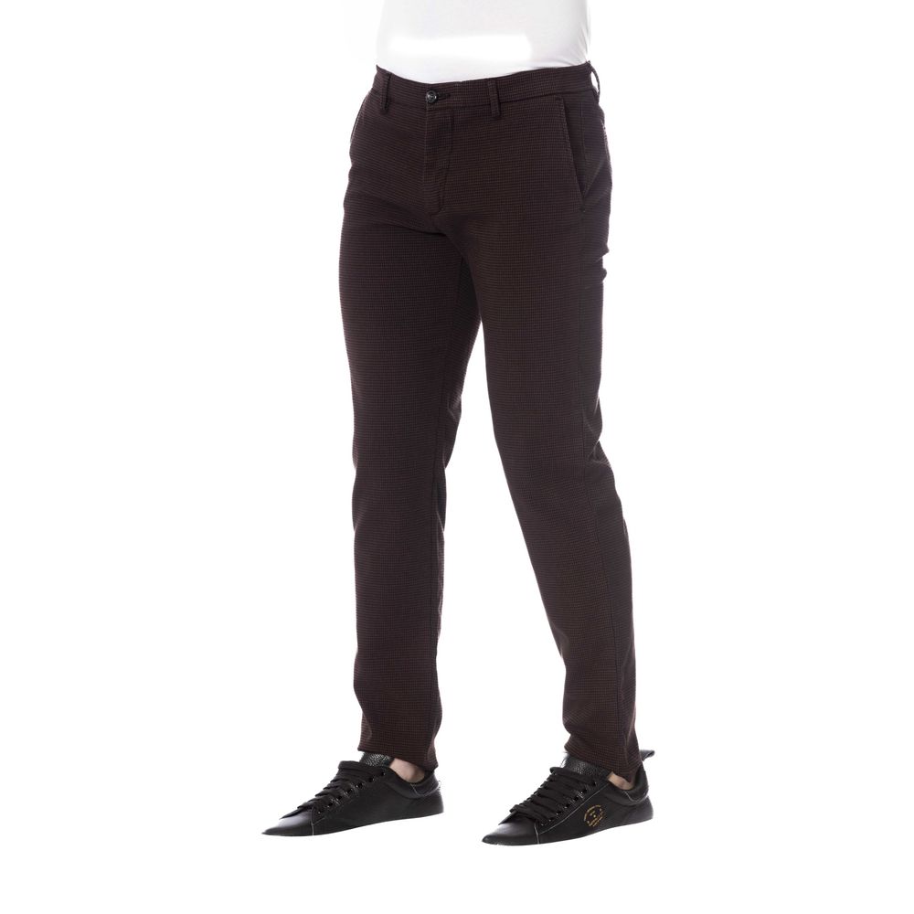 Trussardi Jeans Brown Cotton Men Trouser | Regal Royce