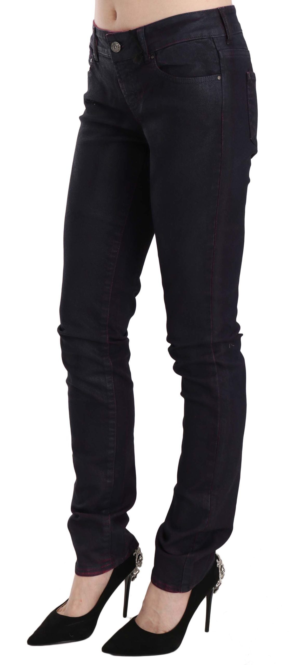 Just Cavalli Black Cotton Low Waist Skinny Denim Pants | Regal Royce
