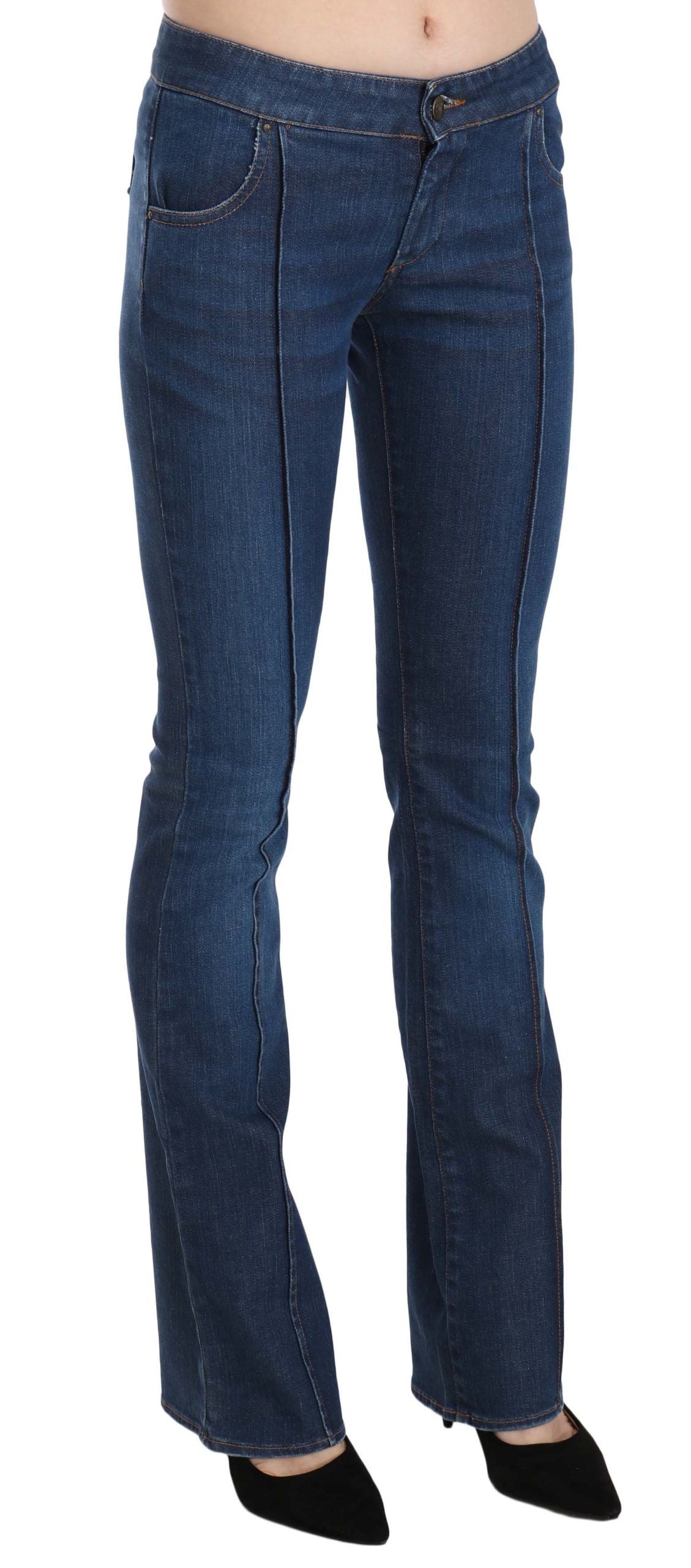 Just Cavalli Blue Low Waist Boot Cut Denim Pants Jeans | Regal Royce