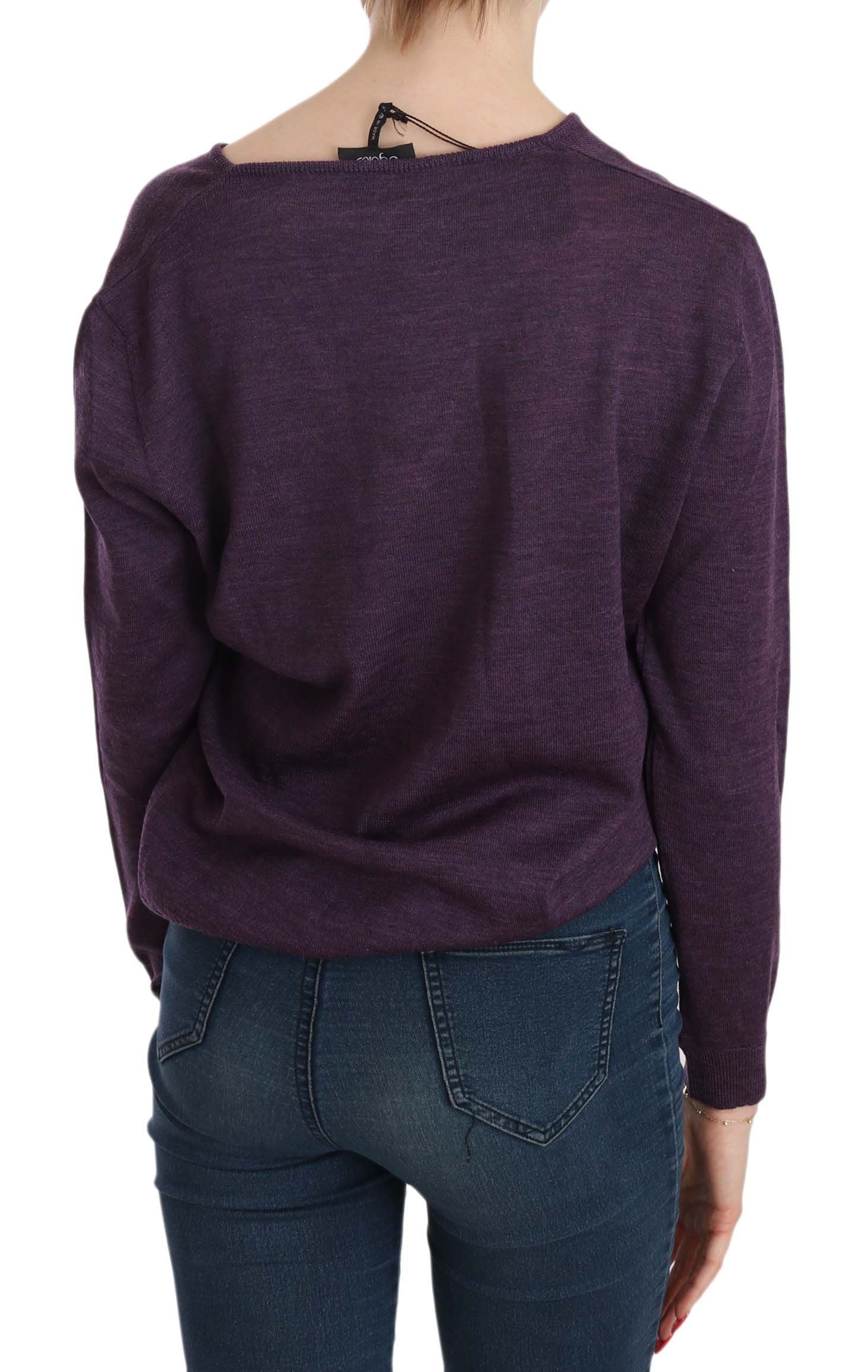 BYBLOS Purple V-neck Long Sleeve Pullover Top | Regal Royce