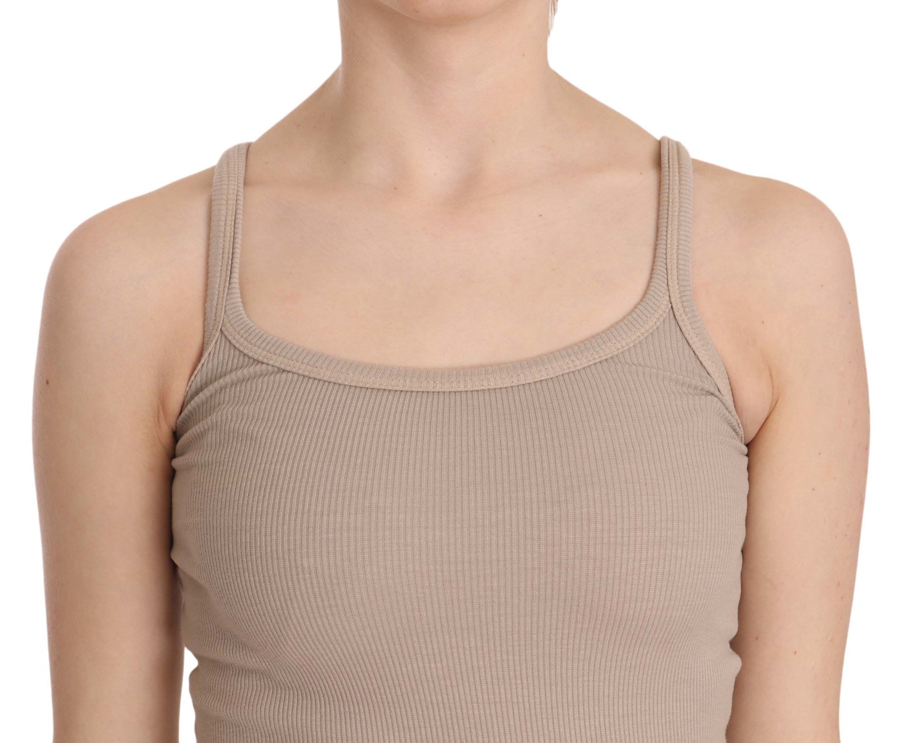 PINK MEMORIES Brown Sleeveless Spaghetti Strap Top Blouse | Regal Royce