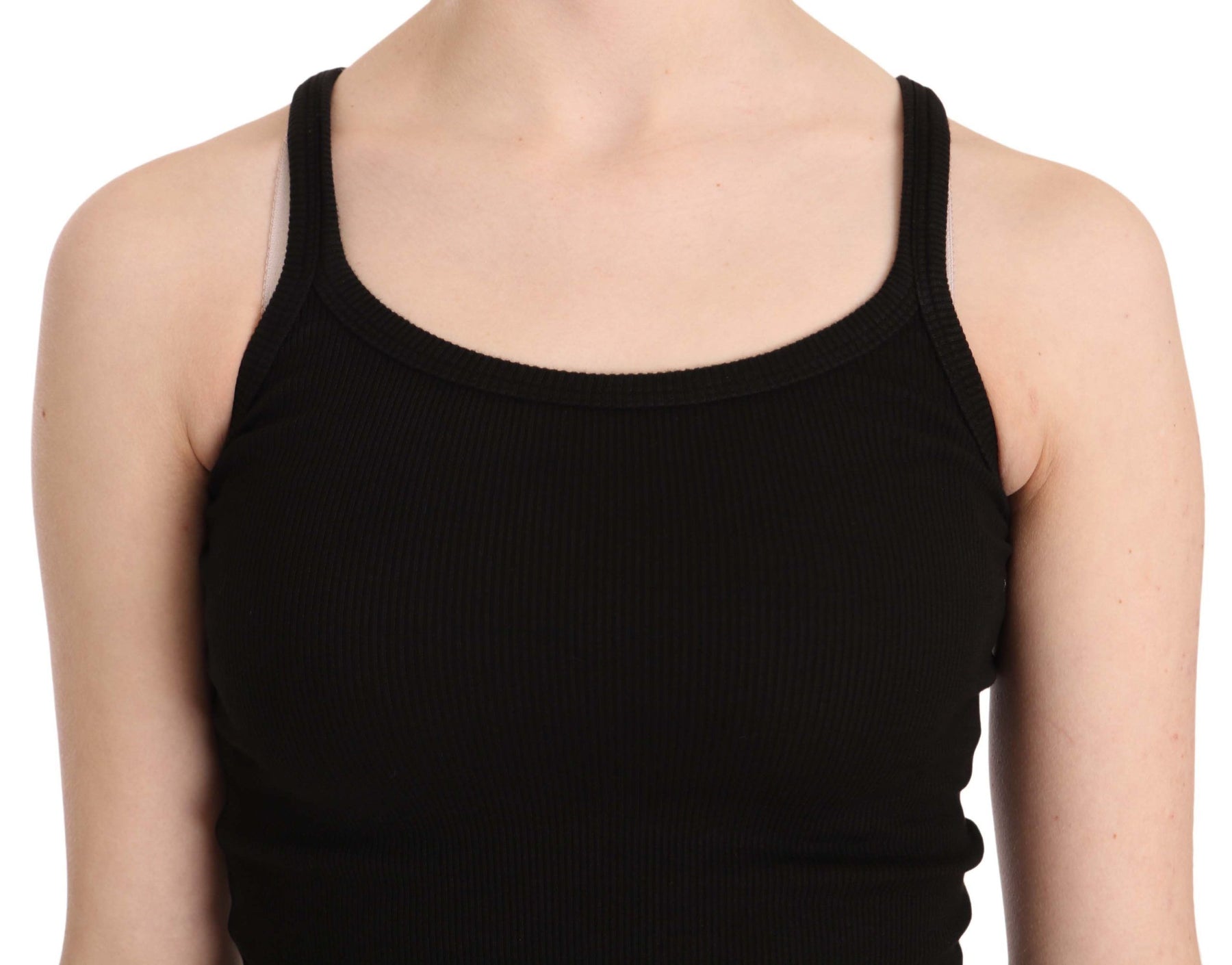 PINK MEMORIES Black Sleeveless Spaghetti Strap Blouse | Regal Royce