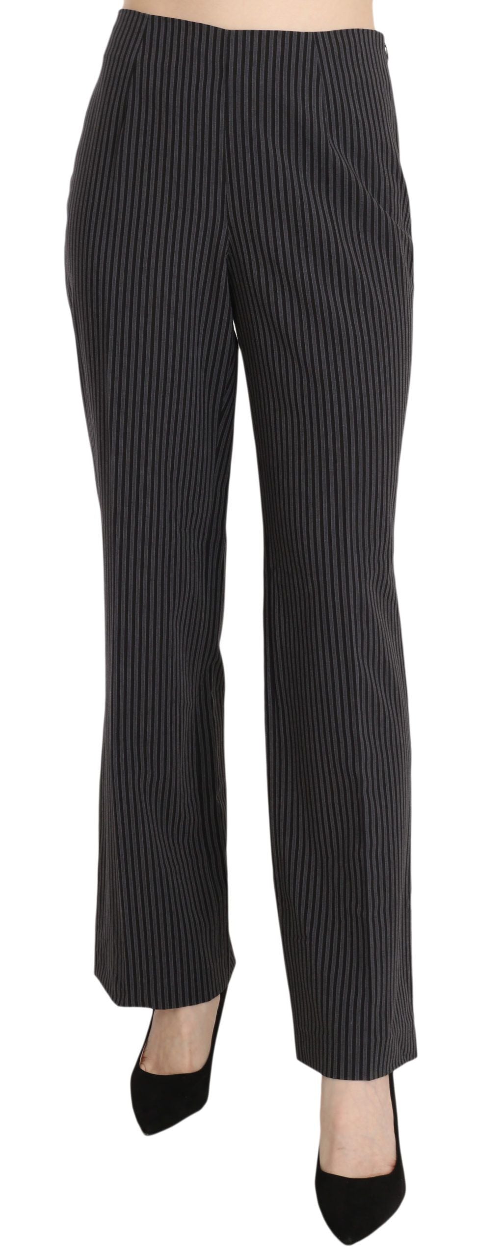 BENCIVENGA Black Striped Cotton Sretch Dress Trousers Pants | Regal Royce