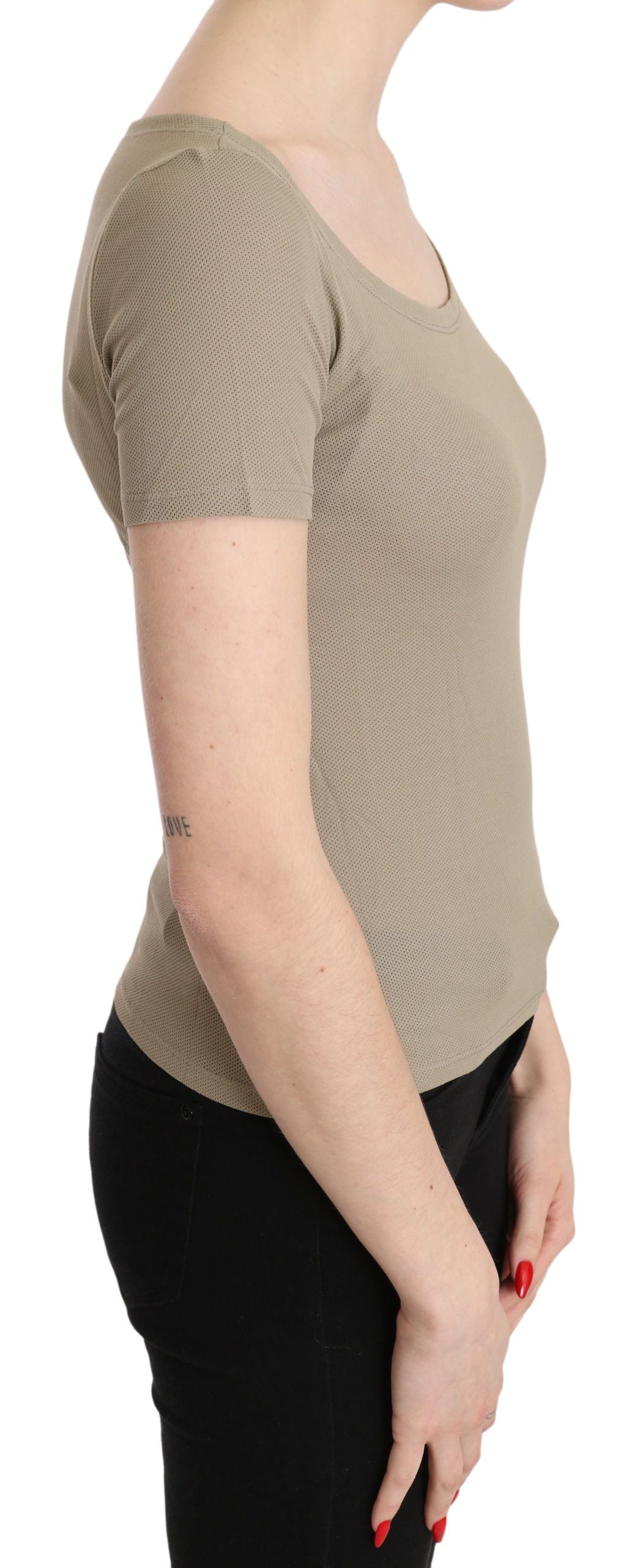 GF Ferre Gray 100% Nylon Short Sleeve Casual Tank Top Blouse | Regal Royce
