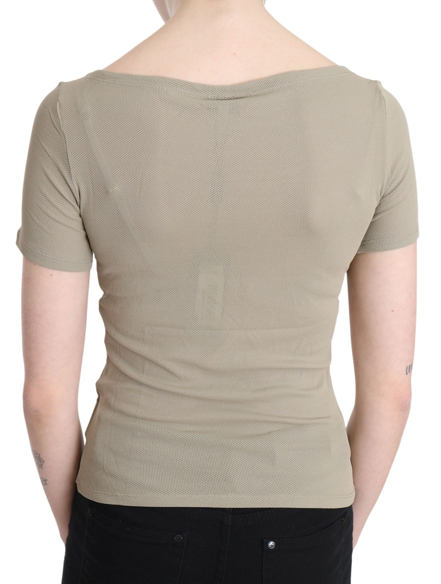 GF Ferre Gray 100% Nylon Short Sleeve Casual Tank Top Blouse | Regal Royce