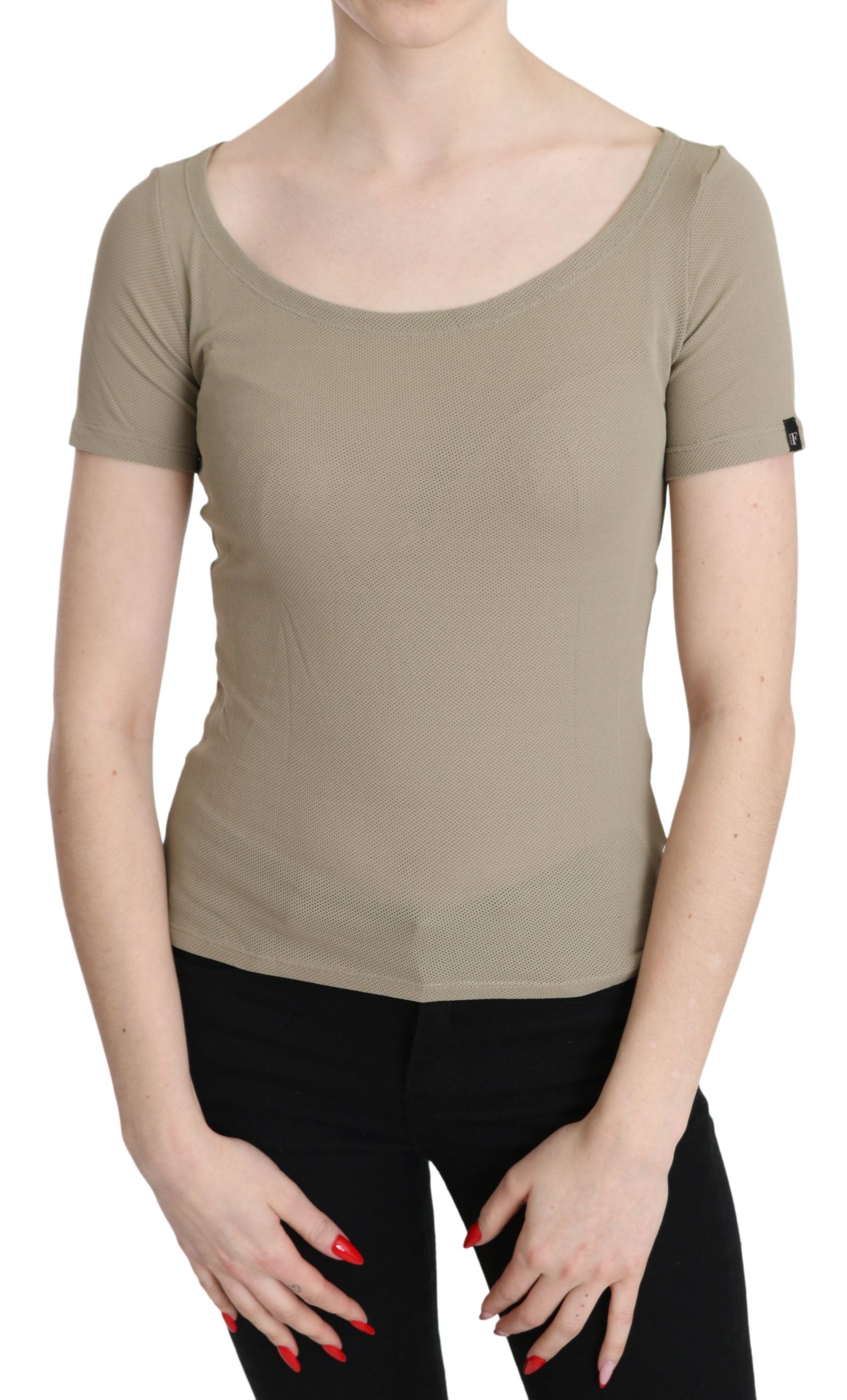 GF Ferre Gray 100% Nylon Short Sleeve Casual Tank Top Blouse | Regal Royce