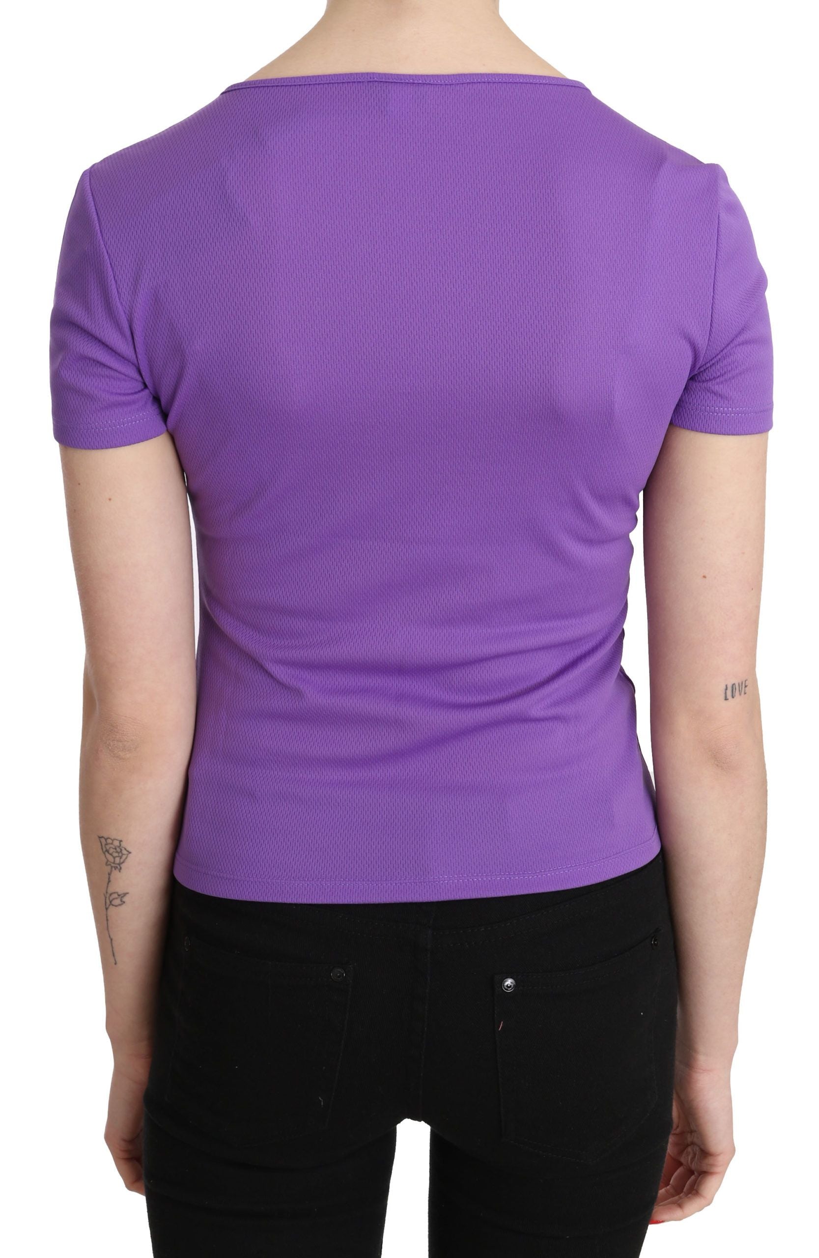 GF Ferre Purple 100% Polyester Short Sleeve Top  Blouse | Regal Royce