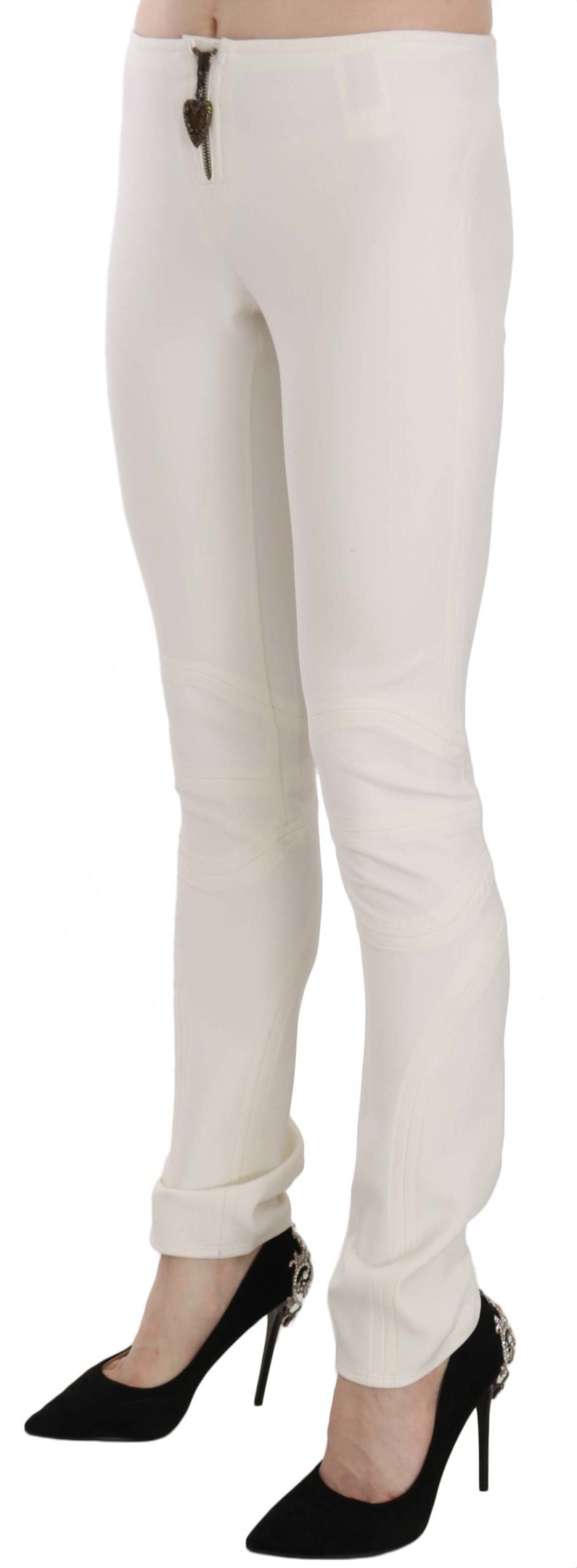 Just Cavalli White Mid Waist Skinny Dress Trousers Pants | Regal Royce
