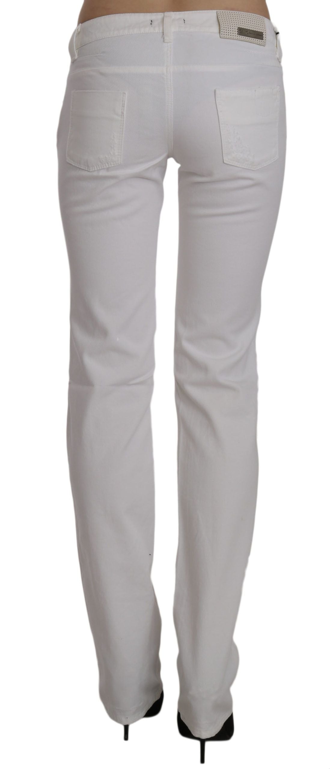 Costume National White Cotton Slim Fit Straight Jeans Pants | Regal Royce
