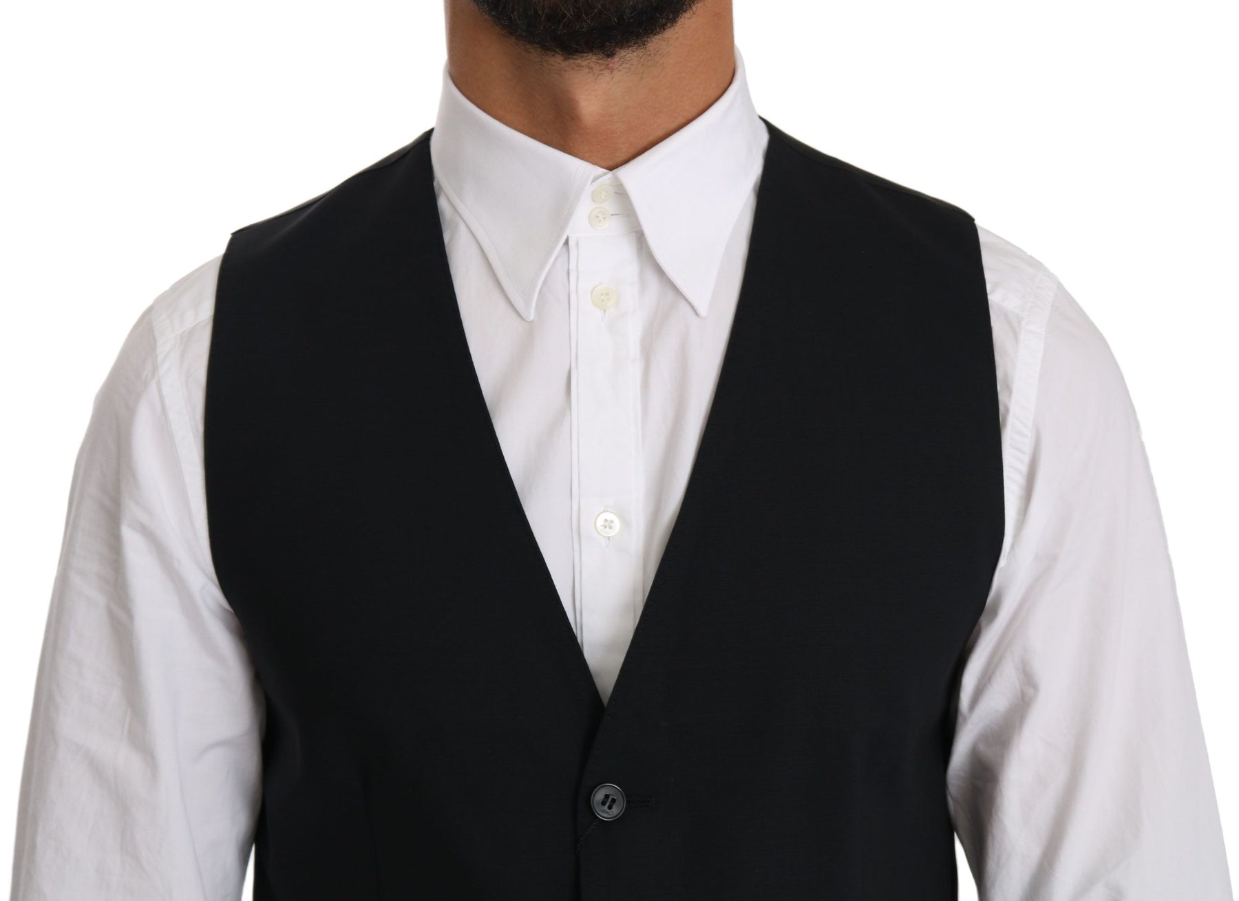 Dolce & Gabbana Blue Wool Waistcoat Formal Gilet Vest | Regal Royce