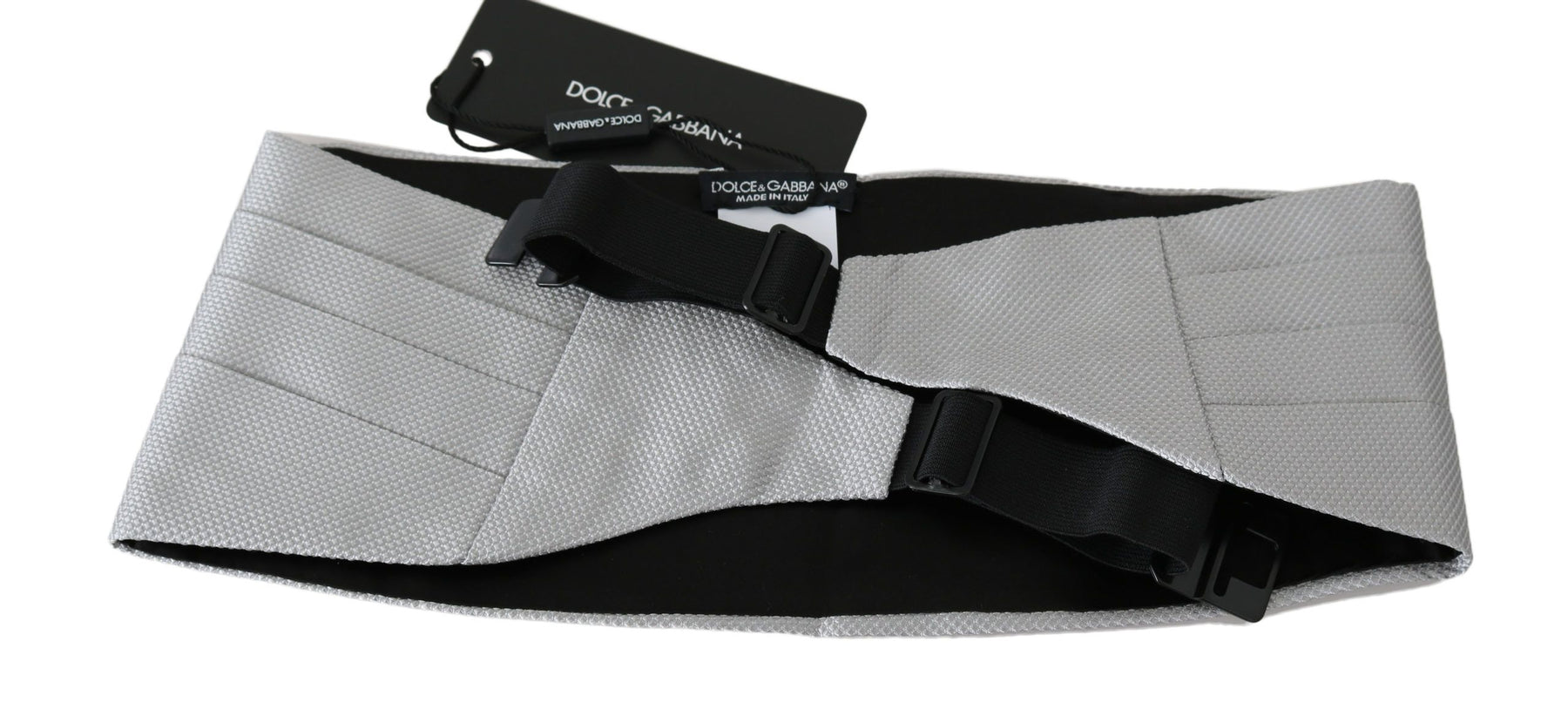 Dolce & Gabbana Gray Men Waist Belt 100% Silk Cummerbund | Regal Royce