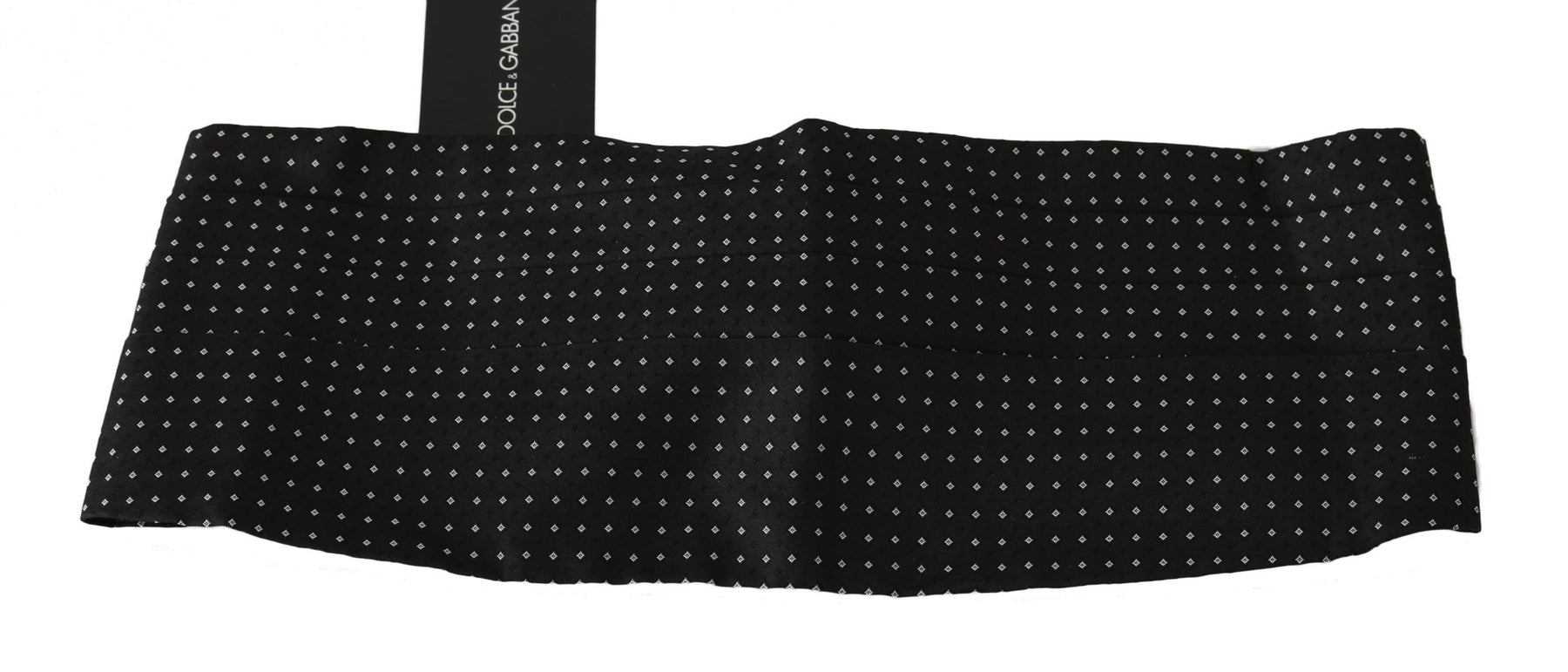 Dolce & Gabbana Black Dotted Waist Belt Silk Cummerbund | Regal Royce