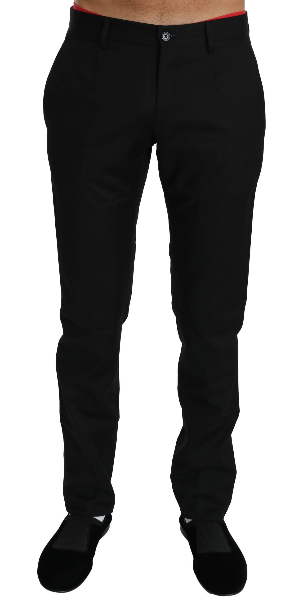 Dolce & Gabbana Black Dress Formal Trouser Mens Wool Pants | Regal Royce