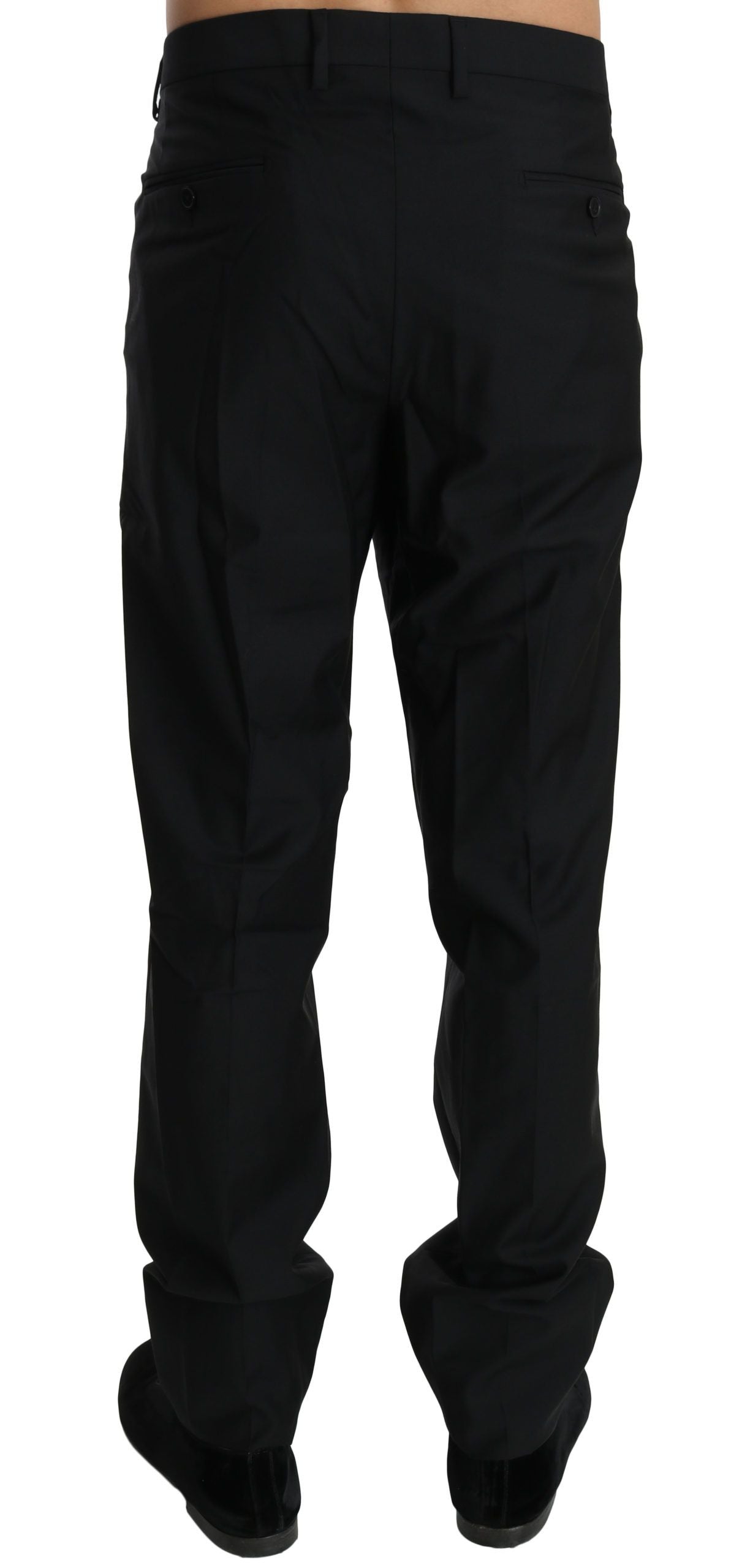 Dolce & Gabbana Black Dress Formal Trouser Men Wool Pants | Regal Royce