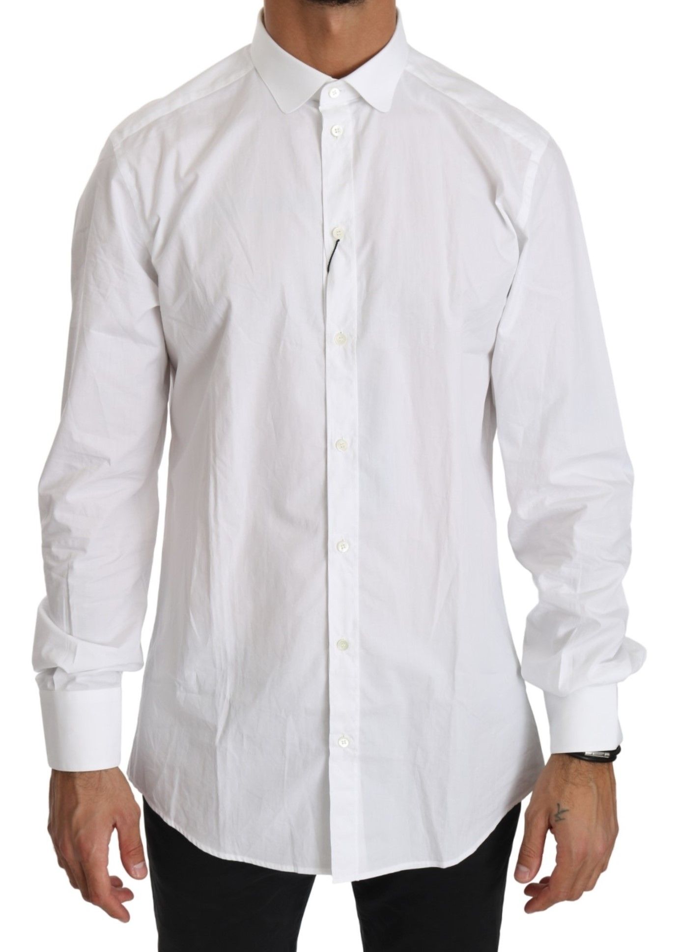 Dolce & Gabbana White Cotton Long Sleeve Top Shirt | Regal Royce