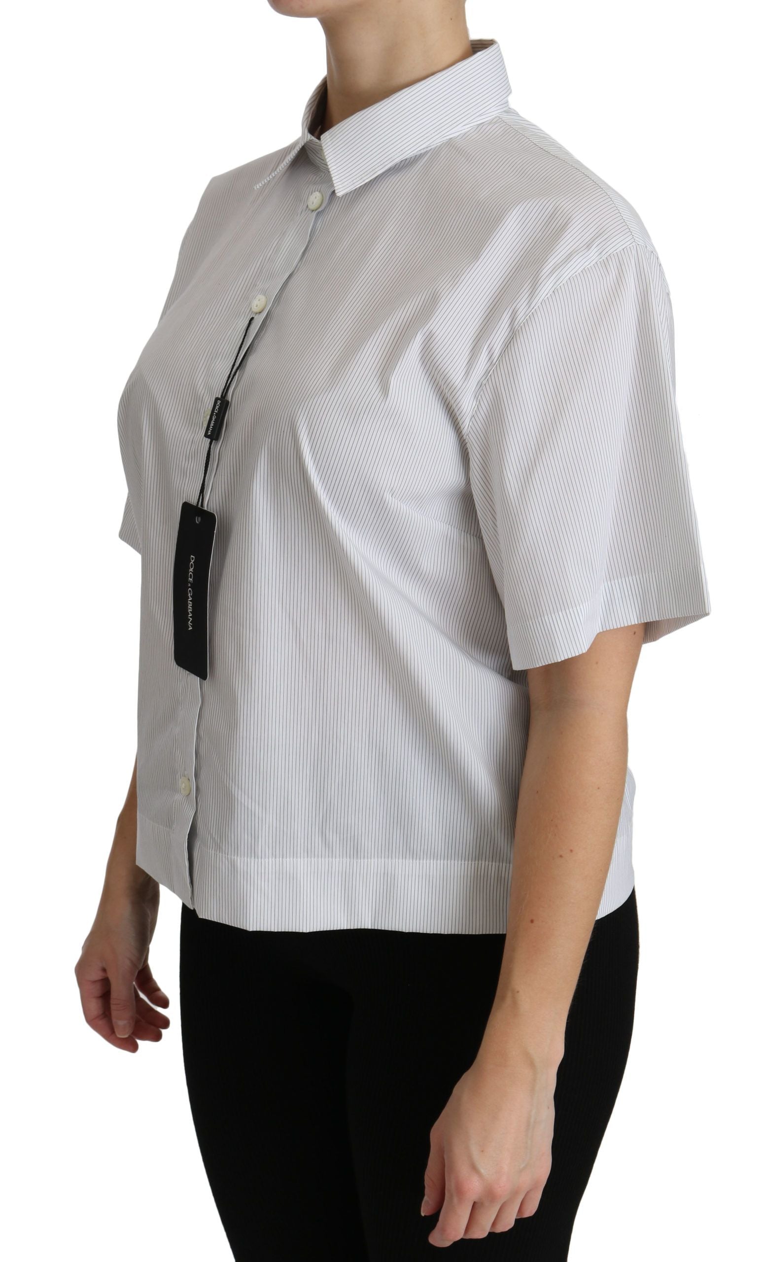 Dolce & Gabbana White Collared Short Sleeve Polo Shirt Top | Regal Royce